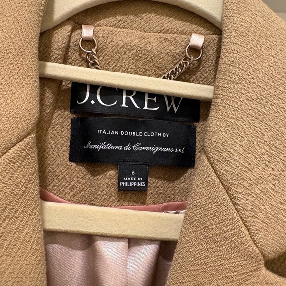 J. Crew Evening Blazer in Italian Double Cloth Wool Blend, Saddle color size 6 - Picture 2 of 5